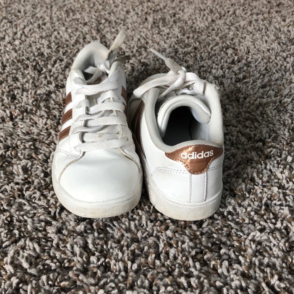 ADIDAS Rose gold superstar sneakers